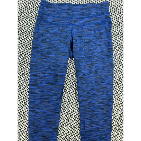 Lucy Women's Blue Striped Full-Length Leggings S Performance Activewear - Picture 2 of 5